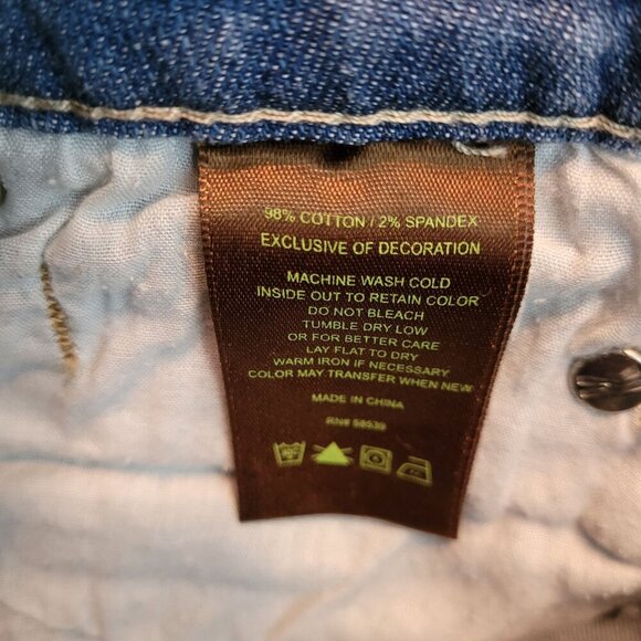 KFTK Jeans Size 6 Low Rise Katy Boyfriend Medium Light Wash Ripped Stretch - Picture 5 of 11